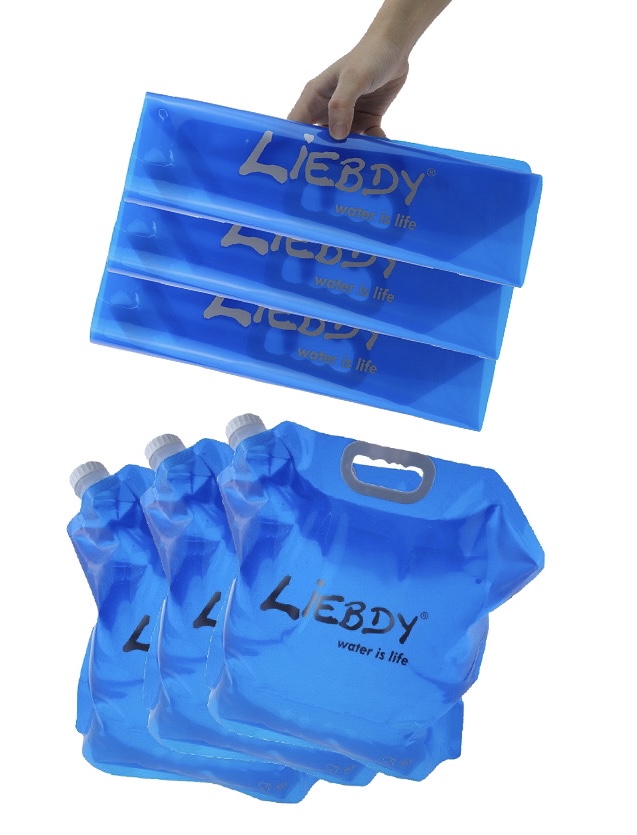 Liebdy® Faltbarer Wasserbehälter 5-10 Liter BPA frei, Flexibler Wasserkanister Blau & Transparent